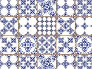 Blue Lace Tile Vinyl Wrap Pattern
