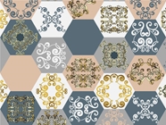 Cool Hexagonal Tile Vinyl Wrap Pattern