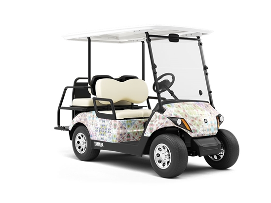 Soft Rainbow Tile Wrapped Golf Cart