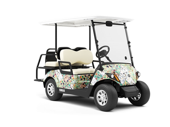 Green Tile Wrapped Golf Cart