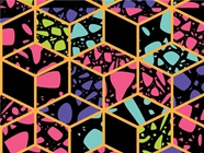 Neon Cube Tile Vinyl Wrap Pattern