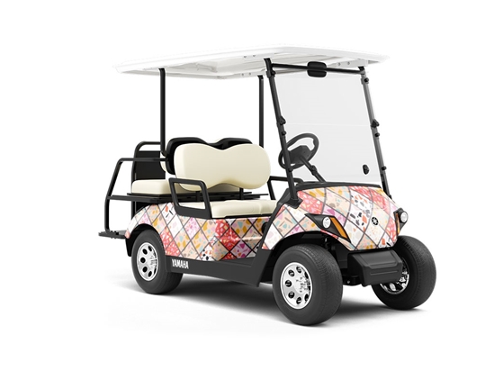 Pink Tile Wrapped Golf Cart