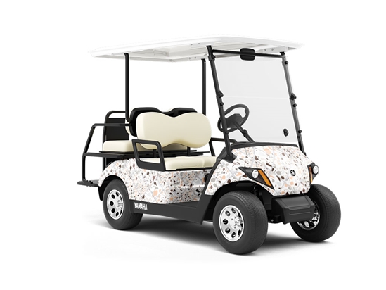 White Tile Wrapped Golf Cart