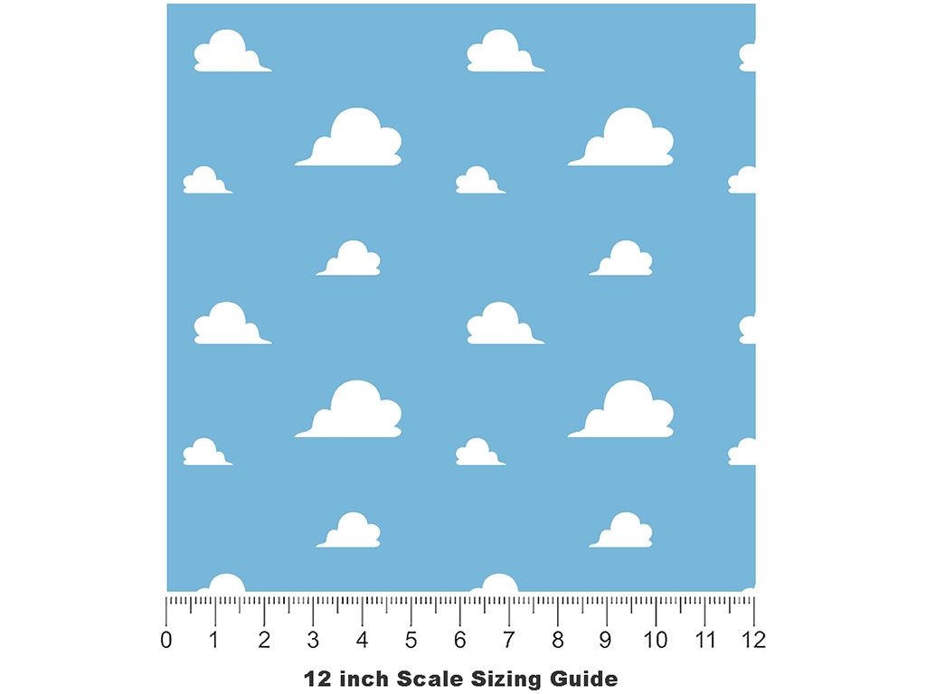 Cloudy Skies Toy Room Vinyl Film Pattern Size 12 inch Scale