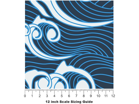 Eastern Waves Water Vinyl Film Pattern Size 12 inch Scale