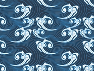 Eastern Waves Water Vinyl Wrap Pattern