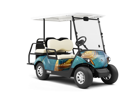 Golden Veins Water Wrapped Golf Cart