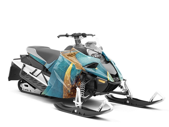 Golden Veins Water Custom Wrapped Snowmobile