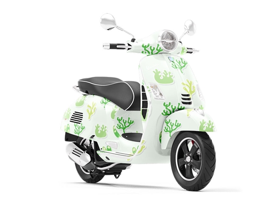 Green Corals Water Vespa Scooter Wrap Film