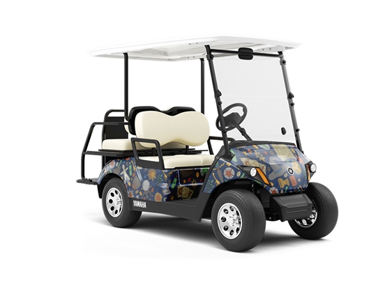 Blue Tails Witch Wrapped Golf Cart