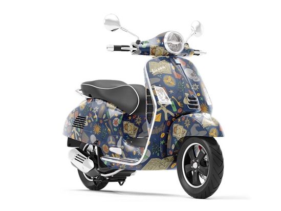 Blue Tails Witch Vespa Scooter Wrap Film