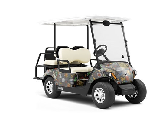Gray Snails Witch Wrapped Golf Cart