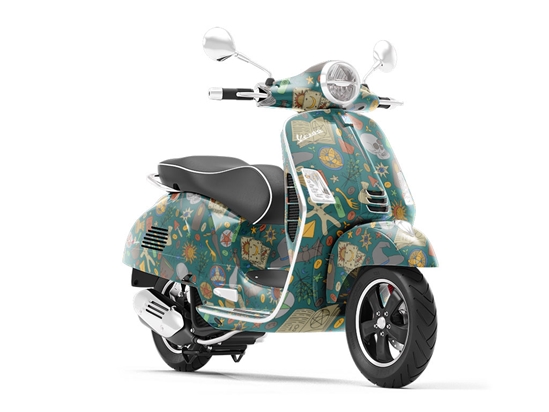 Green Snips Witch Vespa Scooter Wrap Film