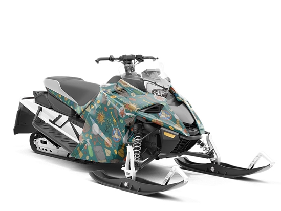 Green Snips Witch Custom Wrapped Snowmobile
