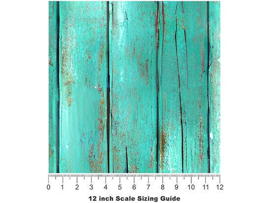 Aquamarine  Wood Plank Vinyl Film Pattern Size 12 inch Scale