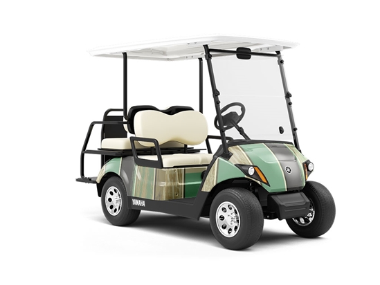 Moss Gradient Wood Plank Wrapped Golf Cart