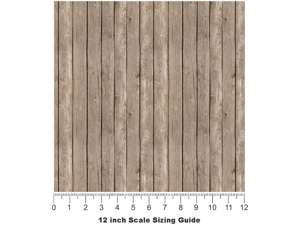 Classic Grey Wood Plank Vinyl Film Pattern Size 12 inch Scale