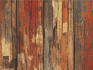 Distressed Cognac Wood Plank Vinyl Wrap Pattern