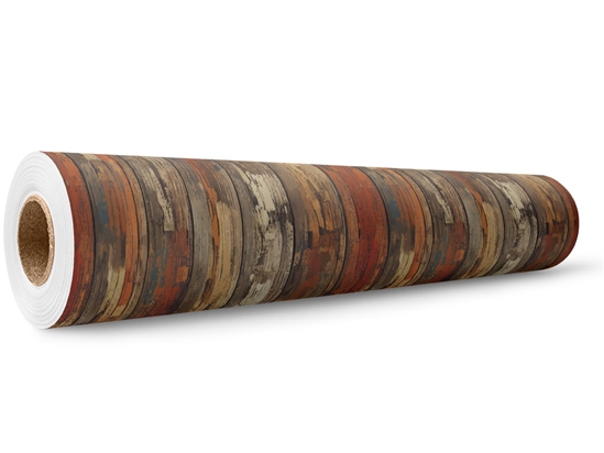 Distressed Cognac Wood Plank Wrap Film Wholesale Roll
