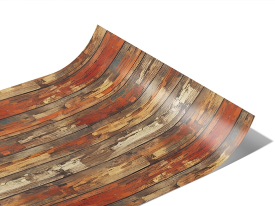 Distressed Cognac Wood Plank Vinyl Wraps