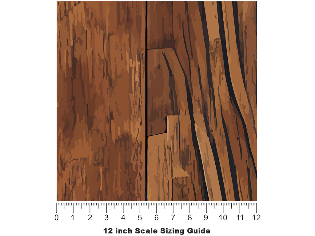 Sanded Down Wood Plank Vinyl Film Pattern Size 12 inch Scale