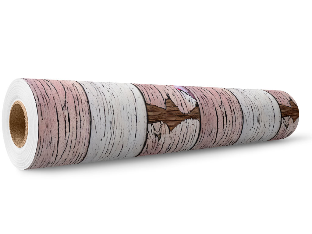 Distressed Blush Wood Plank Wrap Film Wholesale Roll