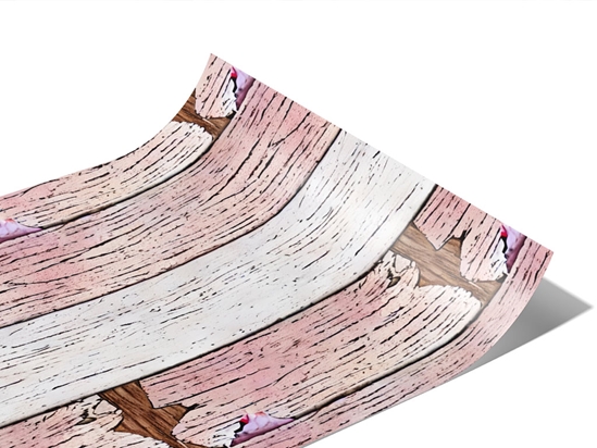 Distressed Blush Wood Plank Vinyl Wraps