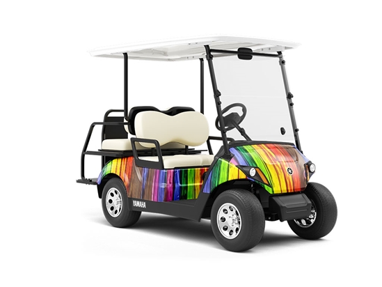 Deep Stain Wood Plank Wrapped Golf Cart