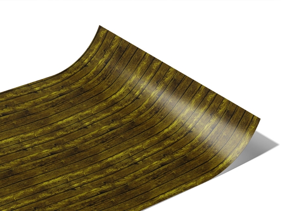 Distressed Aureolin Wood Plank Vinyl Wraps