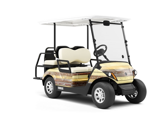 Distressed Gradient Wood Plank Wrapped Golf Cart