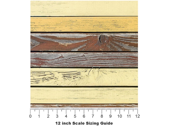 Distressed Gradient Wood Plank Vinyl Film Pattern Size 12 inch Scale