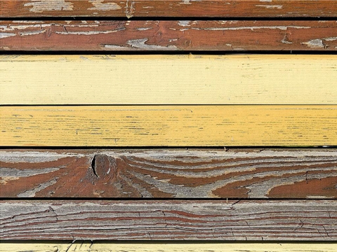 Rwraps™ Yellow Wood Plank Print Vinyl Wrap Film - Distressed Gradient