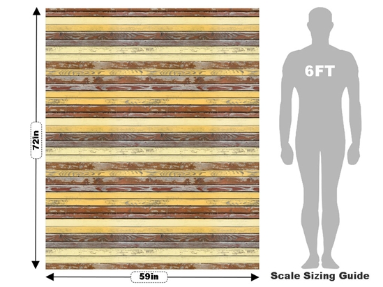 Distressed Gradient Wood Plank Vehicle Wrap Scale