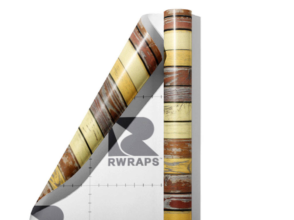 Distressed Gradient Wood Plank Wrap Film Sheets