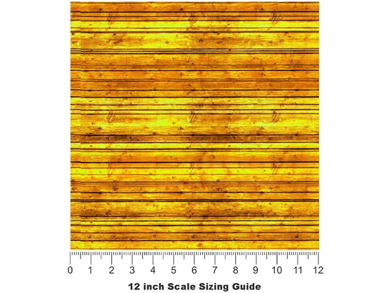 Gold  Wood Plank Vinyl Film Pattern Size 12 inch Scale