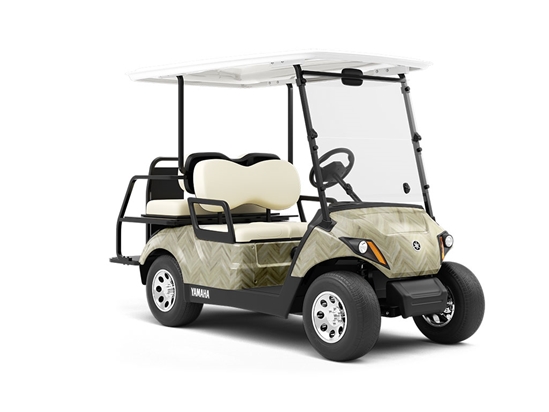 Grey Stain Wooden Parquet Wrapped Golf Cart