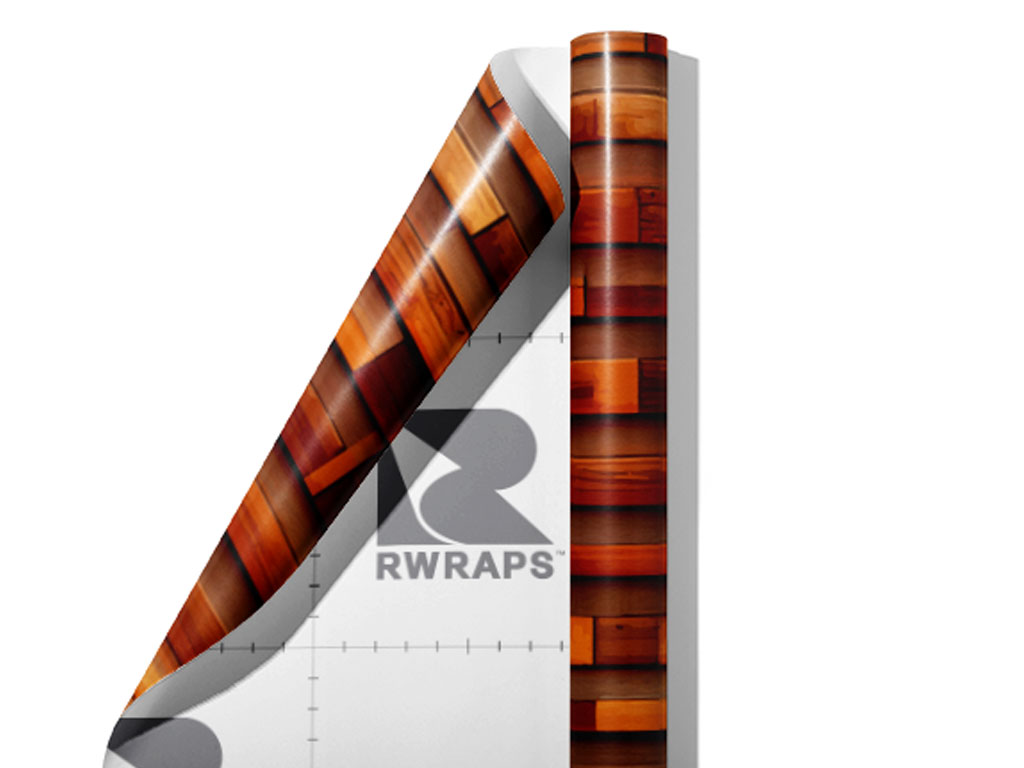 Uneven Chestnut Wooden Parquet Wrap Film Sheets