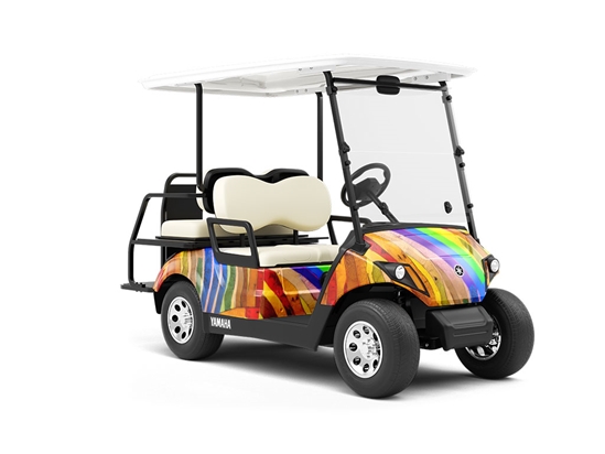 Crossing Rainbows Wooden Parquet Wrapped Golf Cart