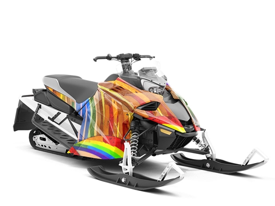 Crossing Rainbows Wooden Parquet Custom Wrapped Snowmobile