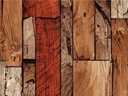 Distressed Oak Wooden Parquet Vinyl Wrap Pattern