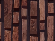 Split Walnut Wooden Parquet Vinyl Wrap Pattern