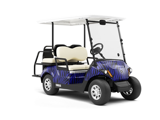 Blue Zebra Wrapped Golf Cart