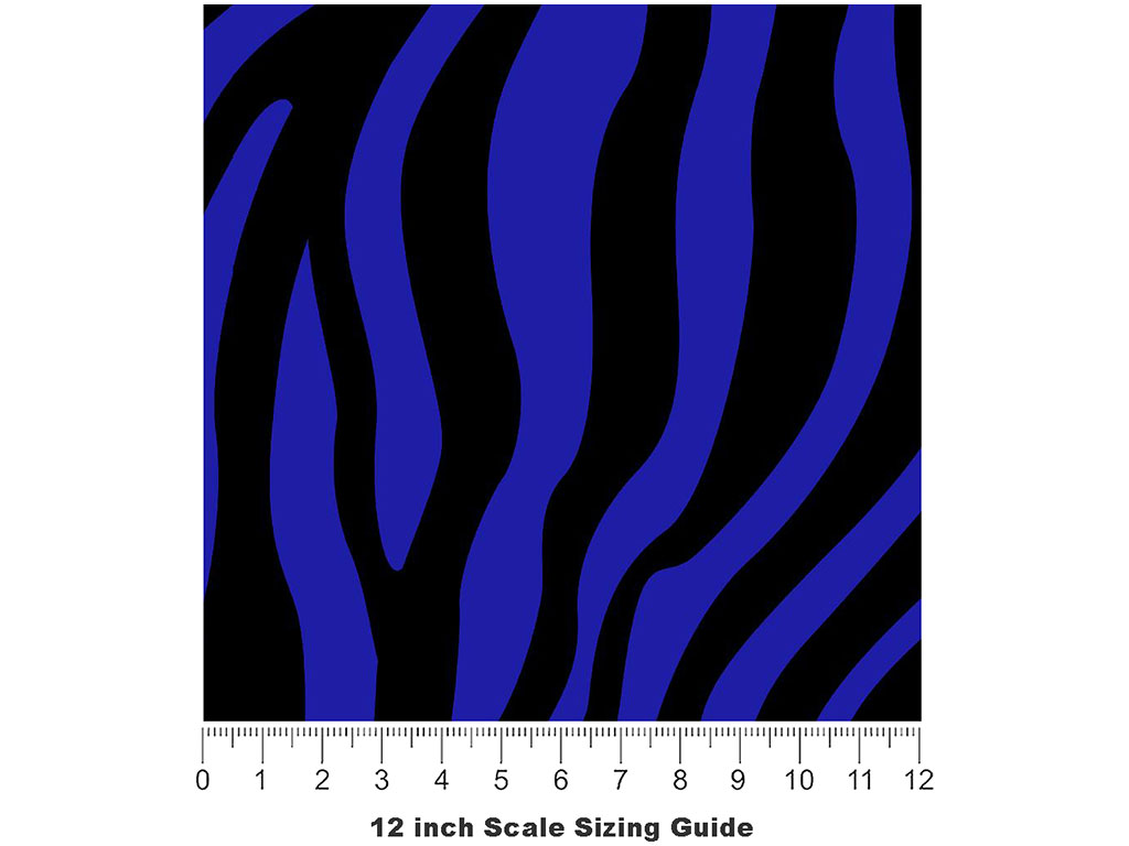 Blue Zebra Vinyl Film Pattern Size 12 inch Scale