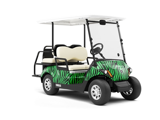 Green Zebra Wrapped Golf Cart