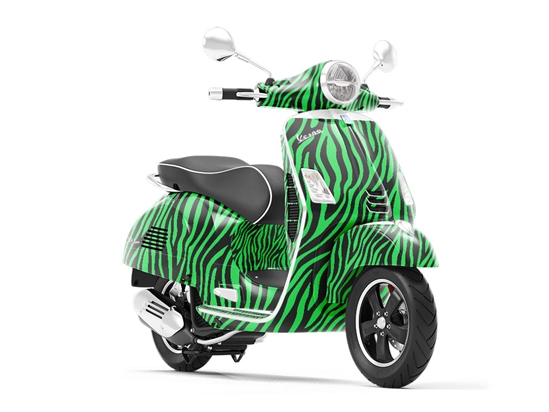 Green Zebra Vespa Scooter Wrap Film