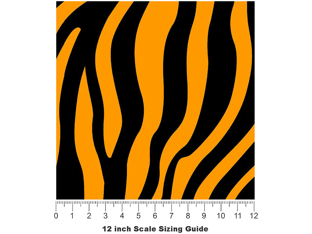 Orange Zebra Vinyl Film Pattern Size 12 inch Scale