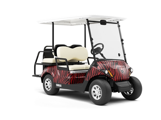 Red Zebra Wrapped Golf Cart