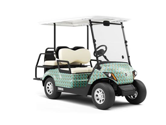 Fiendish Family Zombie Wrapped Golf Cart