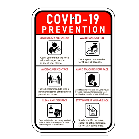 COVID-19 Prevention Health Guide Signage