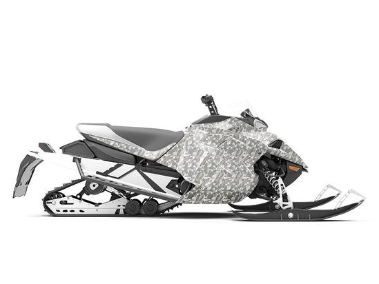 Rwraps Camouflage 3D Fractal Silver Do-It-Yourself Snowmobile Wraps